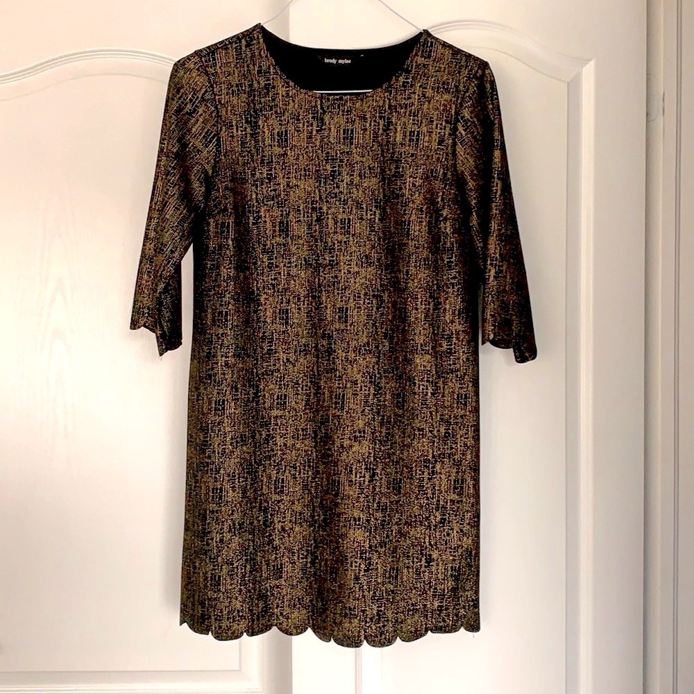 Black dress with gold sparkle